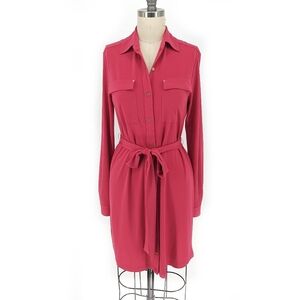 Calvin Klein Jersey Knit Shirtdress Pink XL Business casual preppy office